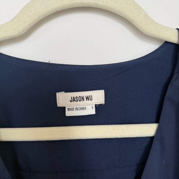 Jason Wu Satin Peplum Blouse in Blue Size S - Picture 2 of 4